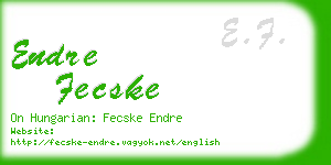 endre fecske business card